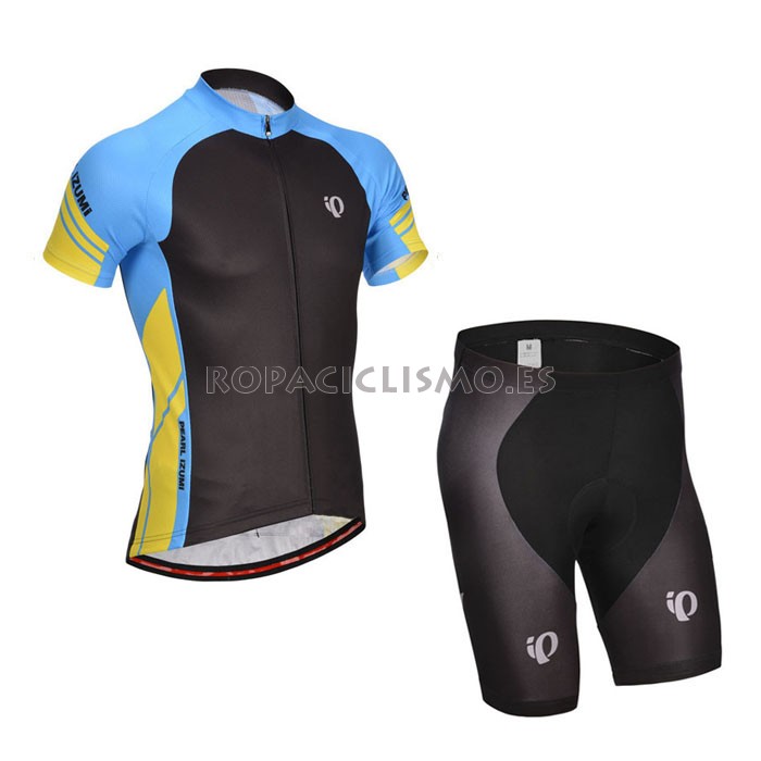 2014 Maillot pearl izumi azul blanco mangas cortas